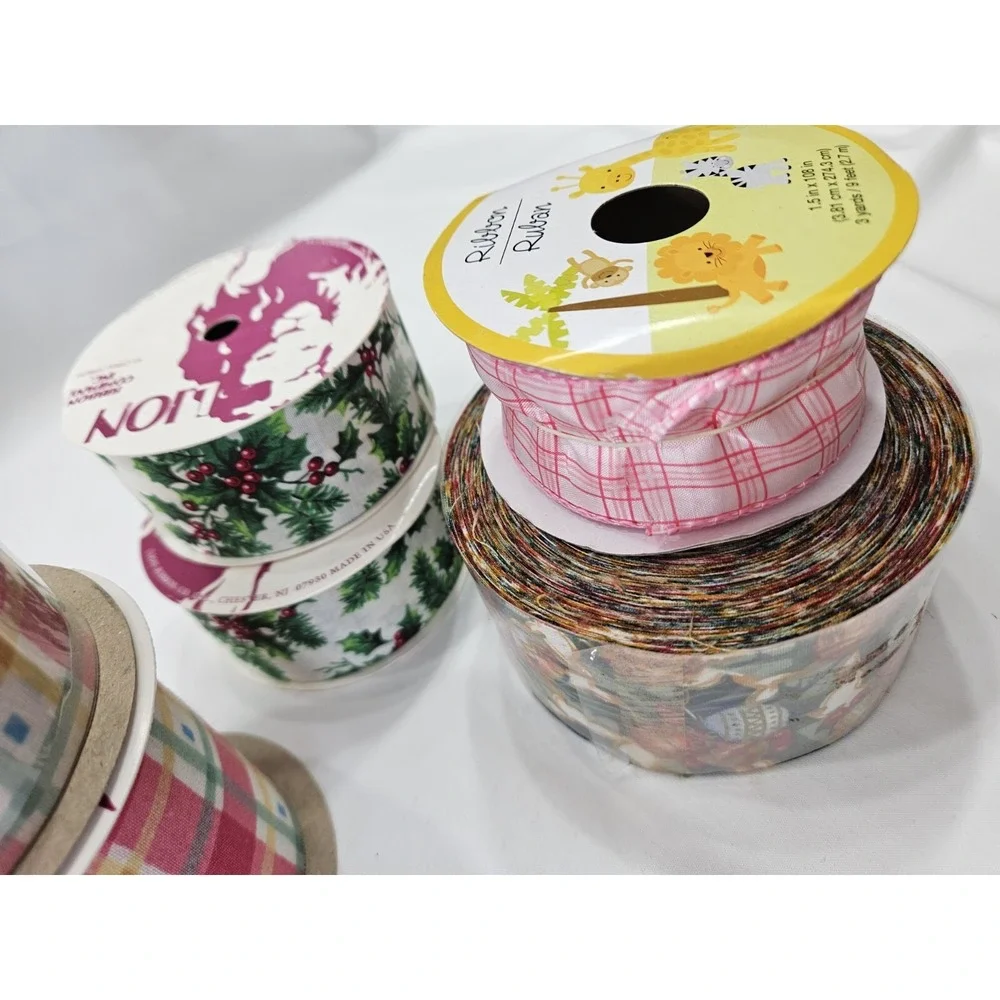 Lion Ribbon Company Inc. Lot Of 5 W/ 3  Extra‎ Misc Ribbon Rolls New & Used